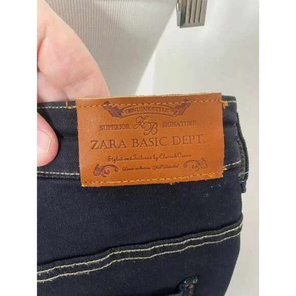 Zara Z1975 Zara Z1975 Women’s Straight Leg Black Twill Denim Five Pocket size 10 - Picture 8 of 10